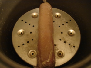 Roulé de volaille au foie gras cuisson à l'autocuiseur de riz